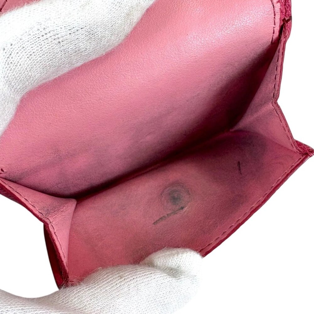 Prada Vitello Daino Leather Compact Wallet Trifold Wallet Gold Hardware Mini - Picture 10 of 10